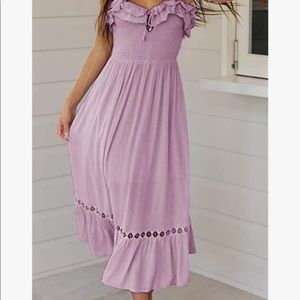 Lilac strapless summer dress